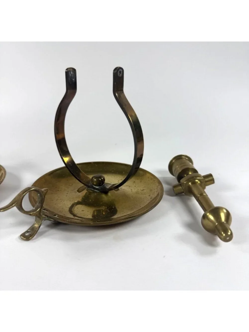 Vintage Brass Gimble Ship Candlestick Holder Swing Taper Candle